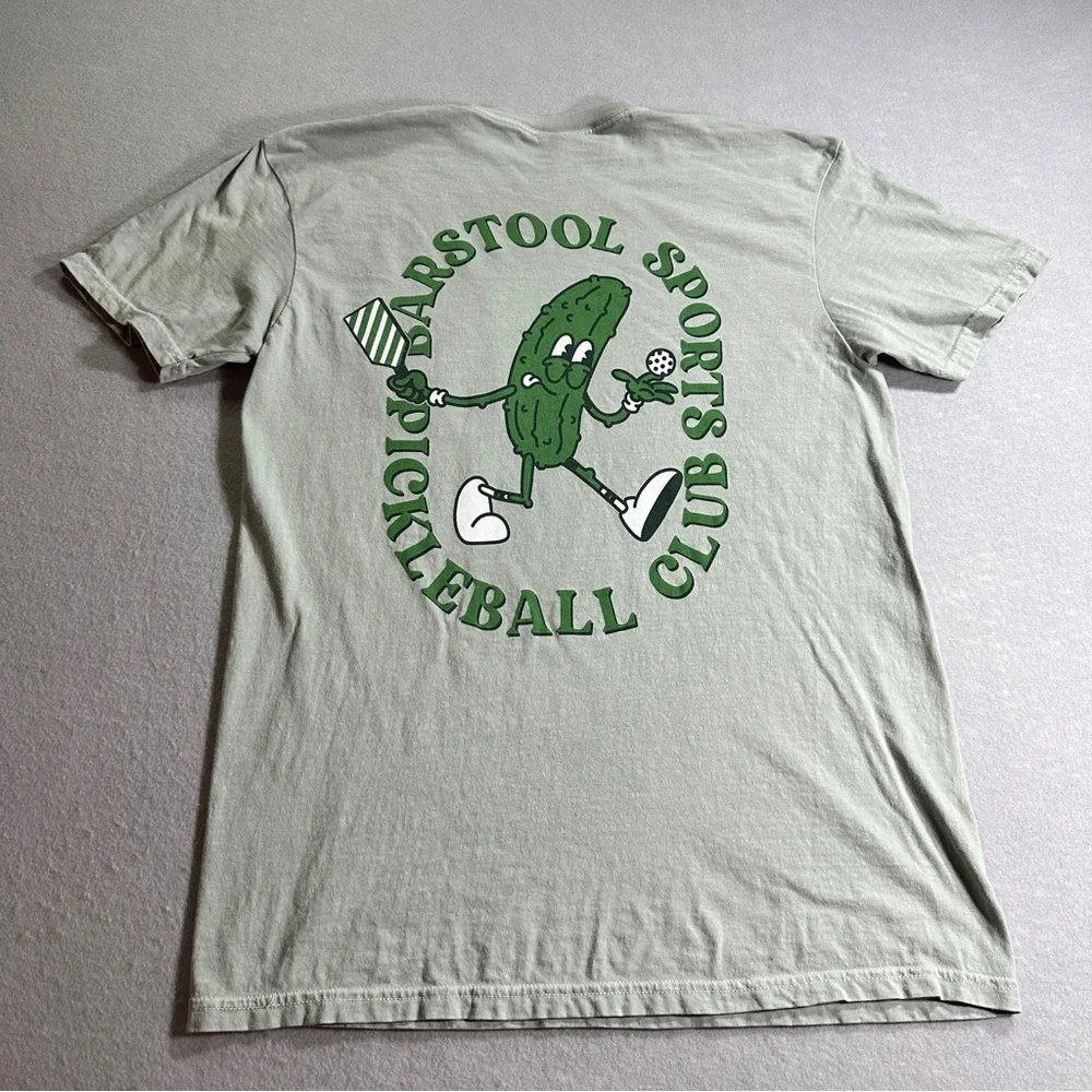 Barstool Sports Pickleball Club T Shirt Mens Medium Green Pocket‎ Tee Comfort